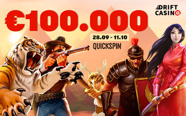 Забери 120FS до 4 октября+€100000 в акции Quickspin в Drift