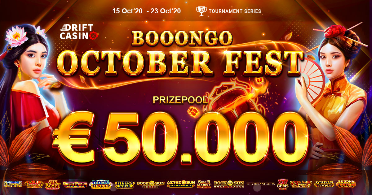 Акция Booongo на 50000 евро + 130FS в новинках в Drift